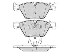 Make in China Brake Pads for BMW E60 520 523(BBA) E90 323 330 E87 130i E88 120i 34116763617 D1061-7967